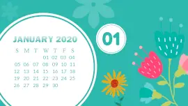 Online Editable Flower Pattern Calendar