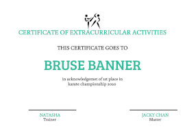 Online Editable Extra-Curricular Activities Certificate