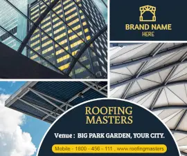 Online Editable Industrial Roofing Contractors Design Facebook Post