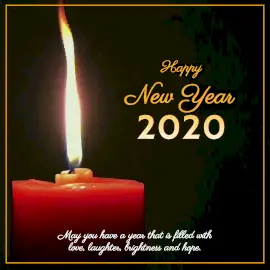 Online Editable Candle Light Happy New Year 2020 Wishes Animated Design