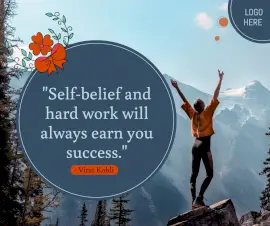Online Editable Self-Belief Quote By Virat Kohli Facebook Post