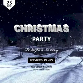 Online Editable Christmas Evening Party Animated Design