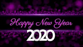 Online Editable Purple Particles Background Happy New Year Animated Design