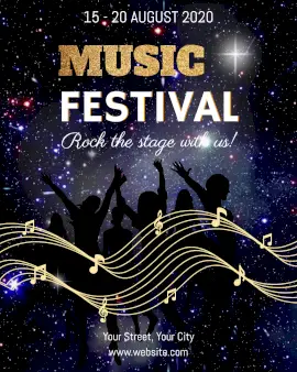 Online Editable Music Festival Event Invite Animated Design