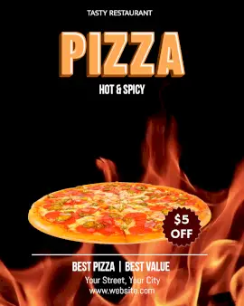Online Editable Tasty Pizza Offers Animated Design