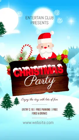Online Editable Christmas Party Animated Design