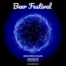 Online Editable Blue Beer Festival Party Animated Design