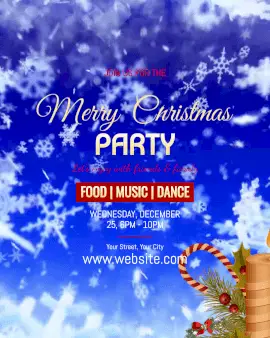 Online Editable Merry Christmas Party Animated Design