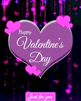 Online Editable Heart Illustrated Valentine's Day Wishes Animated Design