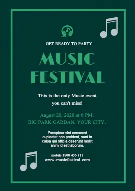 Online Editable Music Festival Flyer Marketing Materials