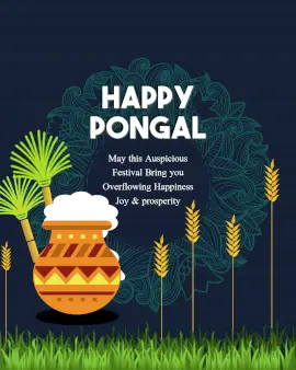 Online Editable Happy Pongal Wishes Animated Design