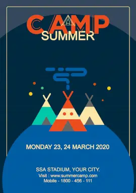 Online Editable Summer Camps for Kids Poster Marketing Materials