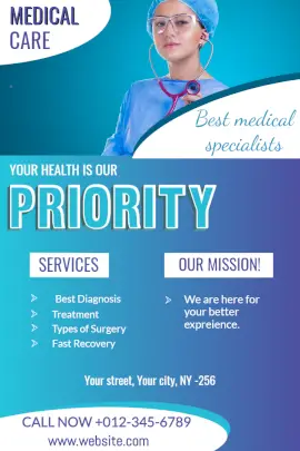 Online Editable Healthcare Services Specialist Pinterest Graphic