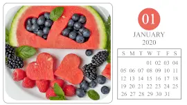 Online Editable Fruits and Vegetables Theme Calendar