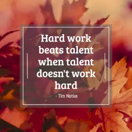 Online Editable Tim Notke Quote on Hard Work and Talent Instagram Post