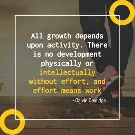 Online Editable Yellow Work Effort Quote by Calvin Coolidge Instagram Post
