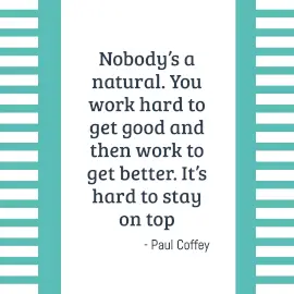 Online Editable Cyan Stay on Top Quote by Paul Coffey Instagram Post