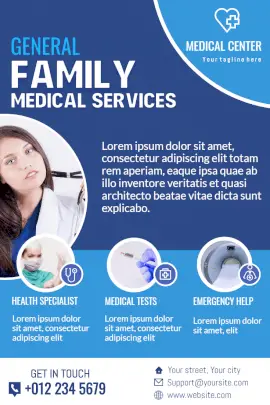 Online Editable Family Medical Service Pinterest Graphic