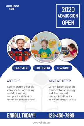 Online Editable School Admission Pinterest Graphics