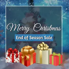 Online Editable Falling Snowflakes and Gifts on Christmas Season Sale Animated Design
