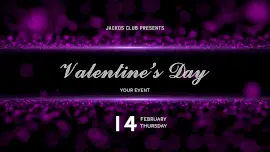 Online Editable Purple Particles Background Valentine's Day February 14 Animated Design