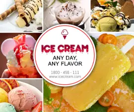 Online Editable Fancy Text Ice Cream Parlour 6 Grid Photo Collage