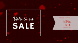 Online Editable Moving Heart Particles Valentine's Sale Offer Animated Design