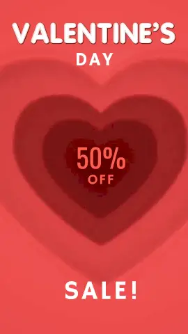 Online Editable 50% Off Sale on Valentine's Day Animated Design