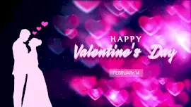 Online Editable Couple Picture in Happy Valentine's Day February 14 Animated Design