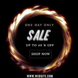 Online Editable Black & Yellow One Day Sale Offer Animated Design