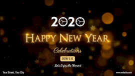 Online Editable Golden Happy New Year Animated Design
