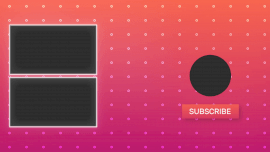 Online Editable Pink Dotted Background Playlist and Subscribe Button YouTube End Screen Outro