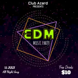 Online Editable Dust Particles Background EDM Music Party Animated Design