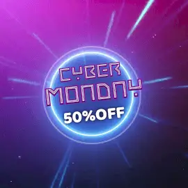 Online Editable Blue & Pink Cyber Monday Sale Animated Design