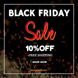 Online Editable Black & Red Black Friday Sale Offer Animated Design