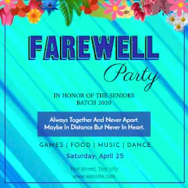 Online Editable Blue Farewell Party Animated Design