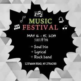 Online Editable 3D Triangle Background Music Festival Animated Design