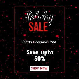 Online Editable Moving Red Particles Holiday Sale Offer Animated Design
