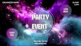 Online Editable Blue &Ppink Party Event Animated Design