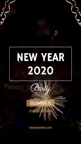 Online Editable Crackers and Fireworks New Year Party Animated Design