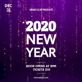 Online Editable Purple New Year Design Animated Design
