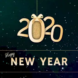 Online Editable Golden Ribbon Happy New Year Animated Design