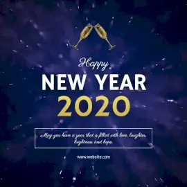 Online Editable Blue New Year Animated Design