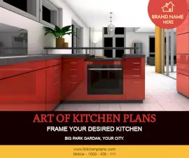 Online Editable Kitchen Cabinet Design Facebook Post