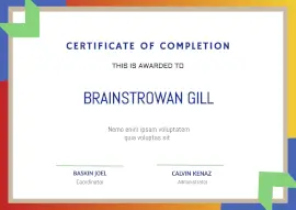 Online Editable Multicolor Border White Competition Certificate