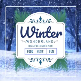 Online Editable Snow Falling Background Winter Wonderland Animated Design