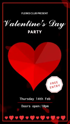 Online Editable Valentine's Day Party Invite Animated Design