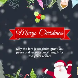 Online Editable Bokeh Light and Santa Merry Christmas Wishes Animated Design