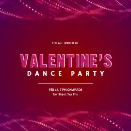 Online Editable Glitter Particles Background Valentine's Dance Party Animated Design