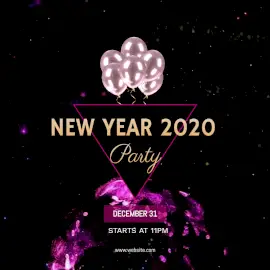 Online Editable Dark New Year 2020 Animated Design
